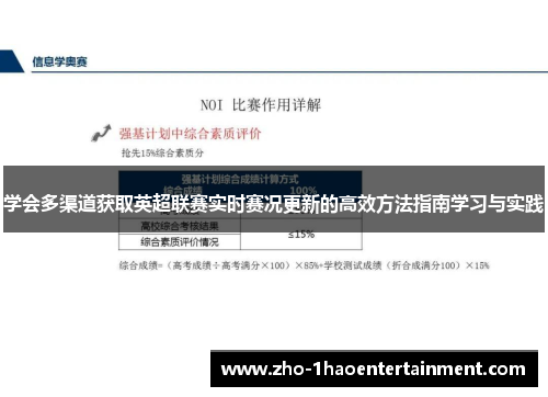 学会多渠道获取英超联赛实时赛况更新的高效方法指南学习与实践