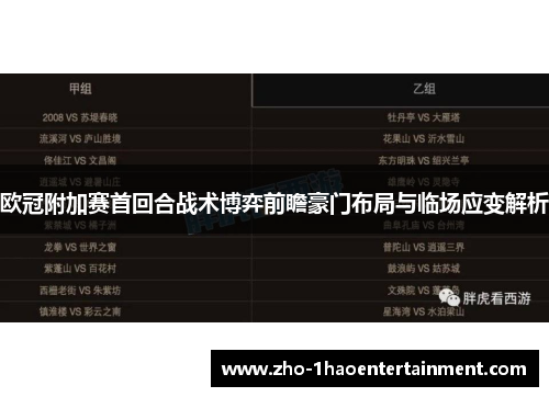 欧冠附加赛首回合战术博弈前瞻豪门布局与临场应变解析